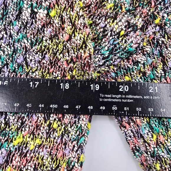 Gianni Bini Multicolor Knit Sweater V-Neck Cutout Back Long Sleeve Women's Small - Picture 11 of 12